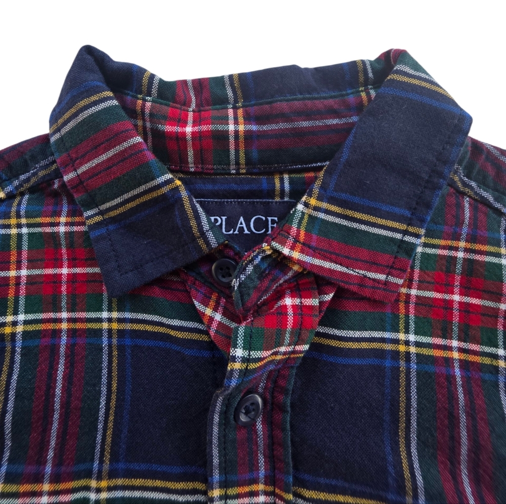 Place Kids Plaid Shirt - Navy and Pink - Picture 7 of 8